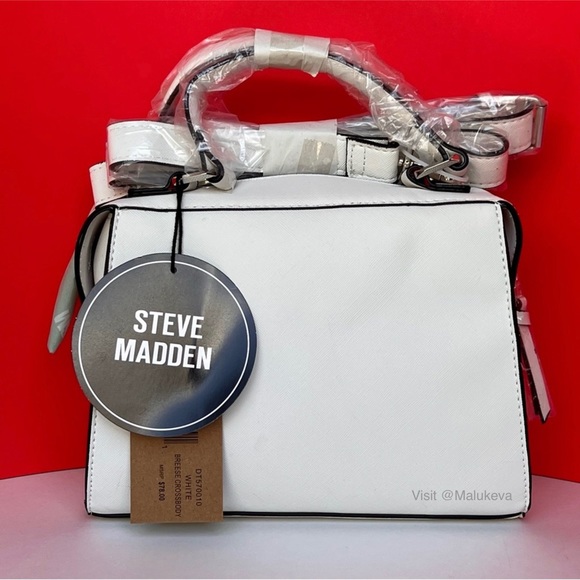 Steve Madden Breese Crossbody Bag Color White, Faux Leather,Scarf, New with Tags - Picture 2 of 9